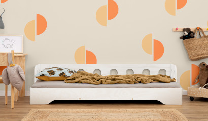 Drewniane łóżko TILA 5S ze sklejki sosnowej w kolorze białym